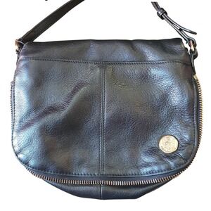 Vince Camuto Crossbody Bag‎ Leather Flap Zipper Accent Small Vintage Purse 90s